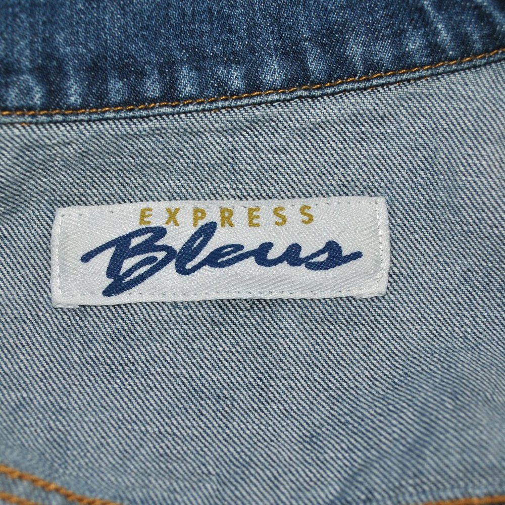 Vintage Express Bleus Jean Vest Size Medium 90s Y2K - Picture 3 of 9